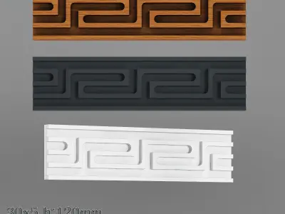Decorative molding 30-70mm width set Free 3D model