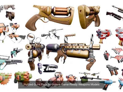 Ultimate Stylized Game Asset Bundle Weapons Props and Scopes 3D Model Collection