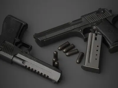 Gun Desert Eagle  Low-poly 3D model