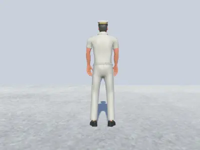 Ship Captain Avatar Rigged  Low-poly 3D model