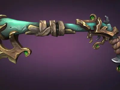 Pirate musket Low-poly 3D model