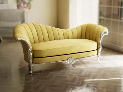 Furniture Sofa Chaise Lounge Low-poly 3D model
