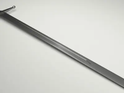 Medieval Longsword Low-poly 3D model