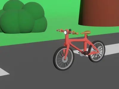 Bicycle and Driver 3D model