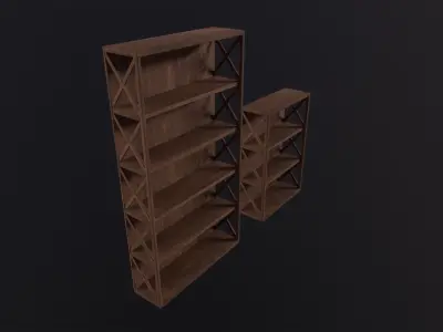 Wooden Shelves 3D Model Low-poly 3D model