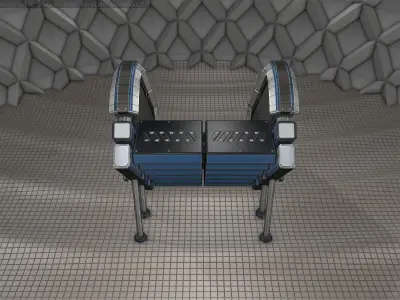 Sci-Fi Stairs - 32- Blue Version 3D model