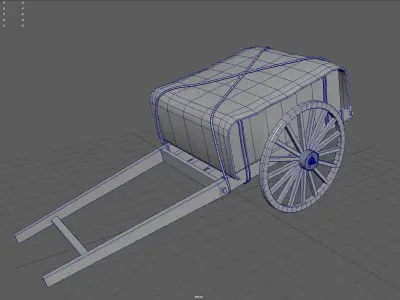 Feudal Japanese Cart Low-poly 3D model