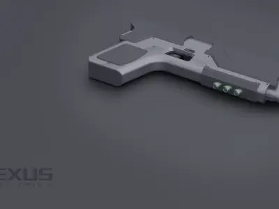 Low Poly Pistol Game Ready Low-poly 3D model