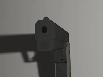 Low Poly Handgun 3D Model Low-poly 3D model