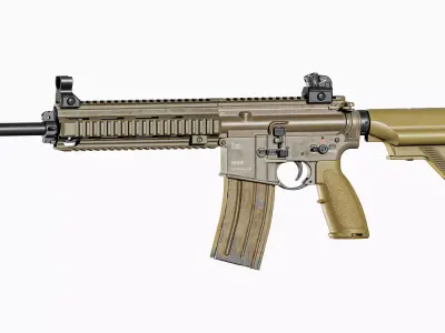 AR 15 Modular assault rifle HK416 Low-poly 3D model