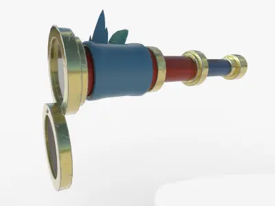 Cartoon Stylized Telescope 3D Model Low-poly 3D model