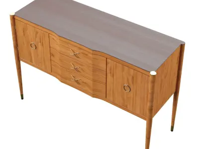 1950s Replicated Antique Sideboard AKD Custom Design 3D model