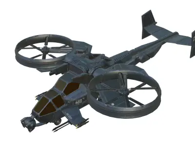 scorpion helicopter Low-poly 3D model