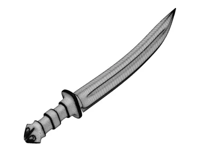 color full and sharp sword  Low-poly 3D model