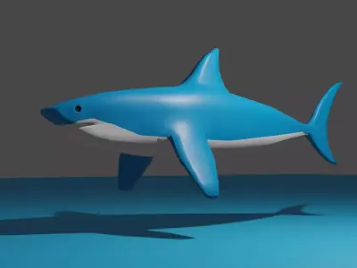 Shark low poly 3D model