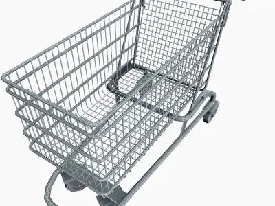 Realistic Shopping cart 3D model