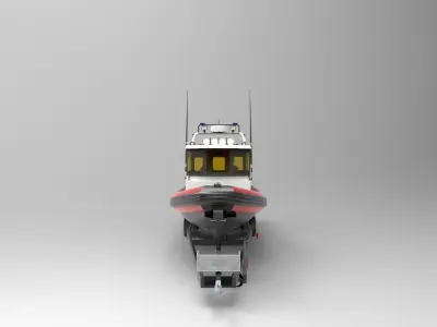 Patrol boat with trailer 3D model
