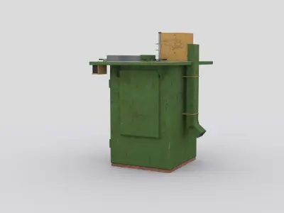 Woodworking machine 2 Low-poly 3D model
