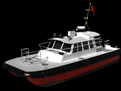 Patrol Boat 3D model 7