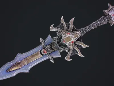 Fantasy Sword 6 3D Model Low-poly 3D model