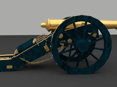 NAPOLEONIC CANNON low poly version 2019 Low-poly 3D model