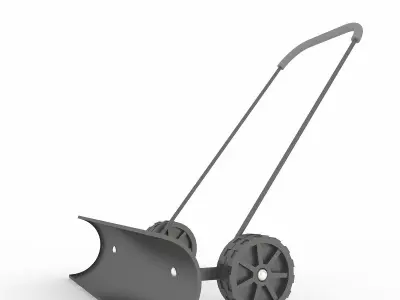 Snow Shovel On Wheels 3D model