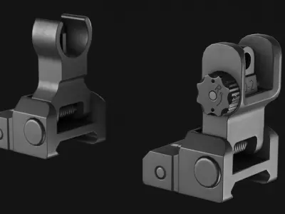 Aero Precision Gen 2 Back up Ironsights - Game Asset Low-poly 3D model