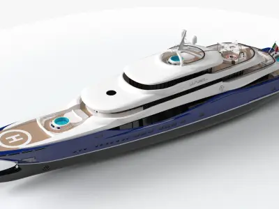 Linea Luxury Yacht Dynamic Simulation 3D model