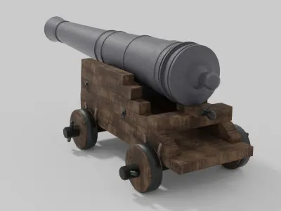 Cannon wooden 3D model buy
