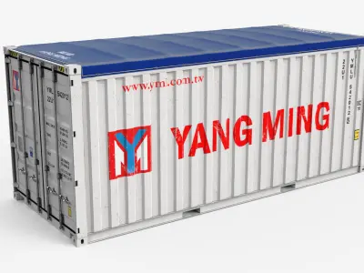 20ft Yang Ming Open Top shipping Container 3D model