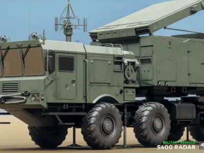 S400 Radar - Military Vehicle Low-poly 3D model