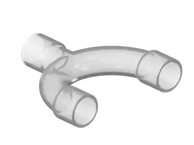 Transparent Plumbing U Fitting 3D model