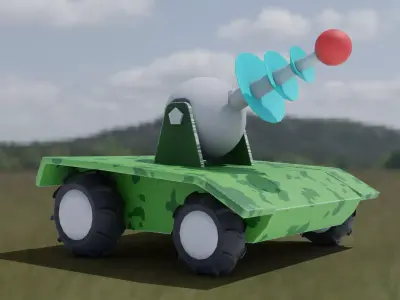 Laser Tank toy 3D model 3D model
