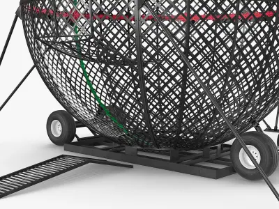 Stunt Motorcycle Globe Cage Steel 3D model