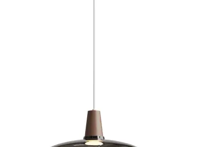 Antique Glass Coated Wood Pendant Lights 3D model