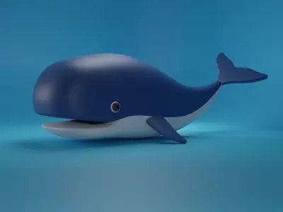 Stylized Whale Free low-poly 3D model