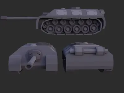Lowpoly Tanks Low-poly 3D model