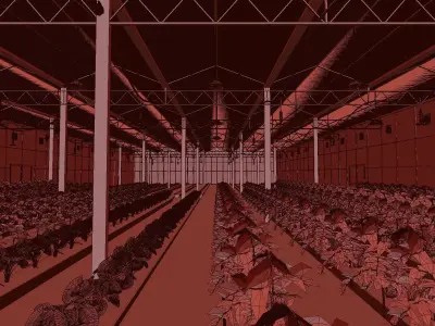 Intelligent greenhouse vegetable planting shed 3D model