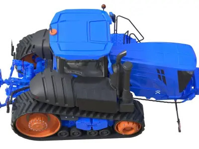 Tracked Tractor   Low-poly 3D model