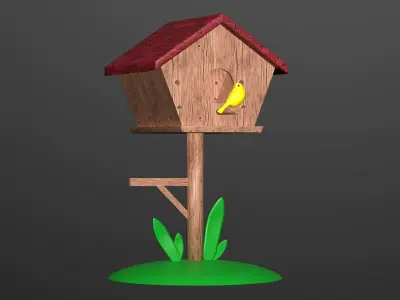 3D Spring Icons Set Low-poly 3D model