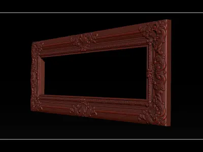 3D Frame - Wood Carving STL Model for CNC Router 3D print model 4