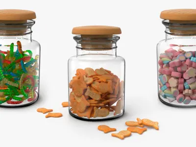 Glass Jars with Sweets Collection 3D model