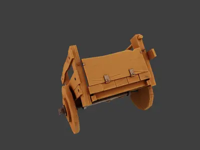 Stylized  wooden Cart Low-poly 3D model