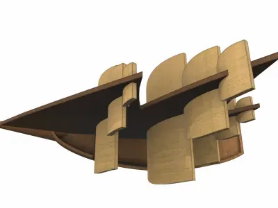 Wooden ship toy 9 Free 3D model
