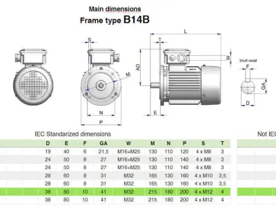132S B14b IEC electric motor - 3D CAD model 3D model