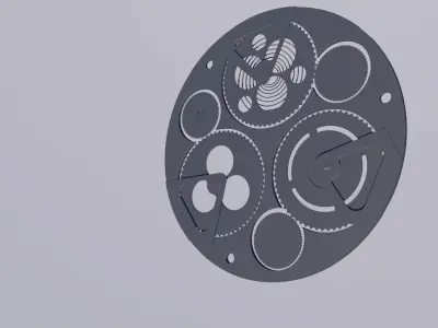 The face of a mechanical watch with holders Low-poly 3D model