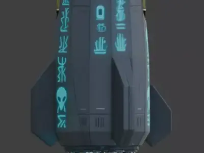 Realistic Sci-Fi Alien Drop Pod 3D Model Low-poly 3D model