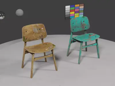 Rustic Atelier Chair 3D model