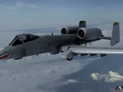 A10C Thunderbolt II - Game Ready Aircraft Model Low-poly 3D model