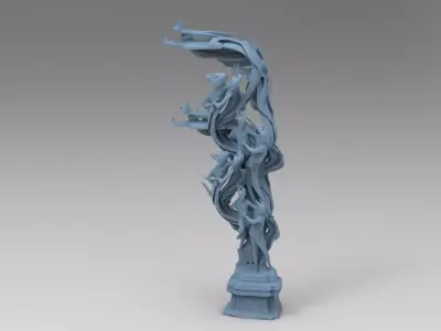 Dantes Inferno Fire dance pillars 4 Low-poly 3D model
